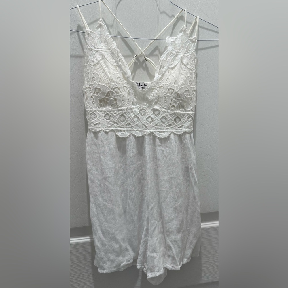 J for Justify White Lace Romper